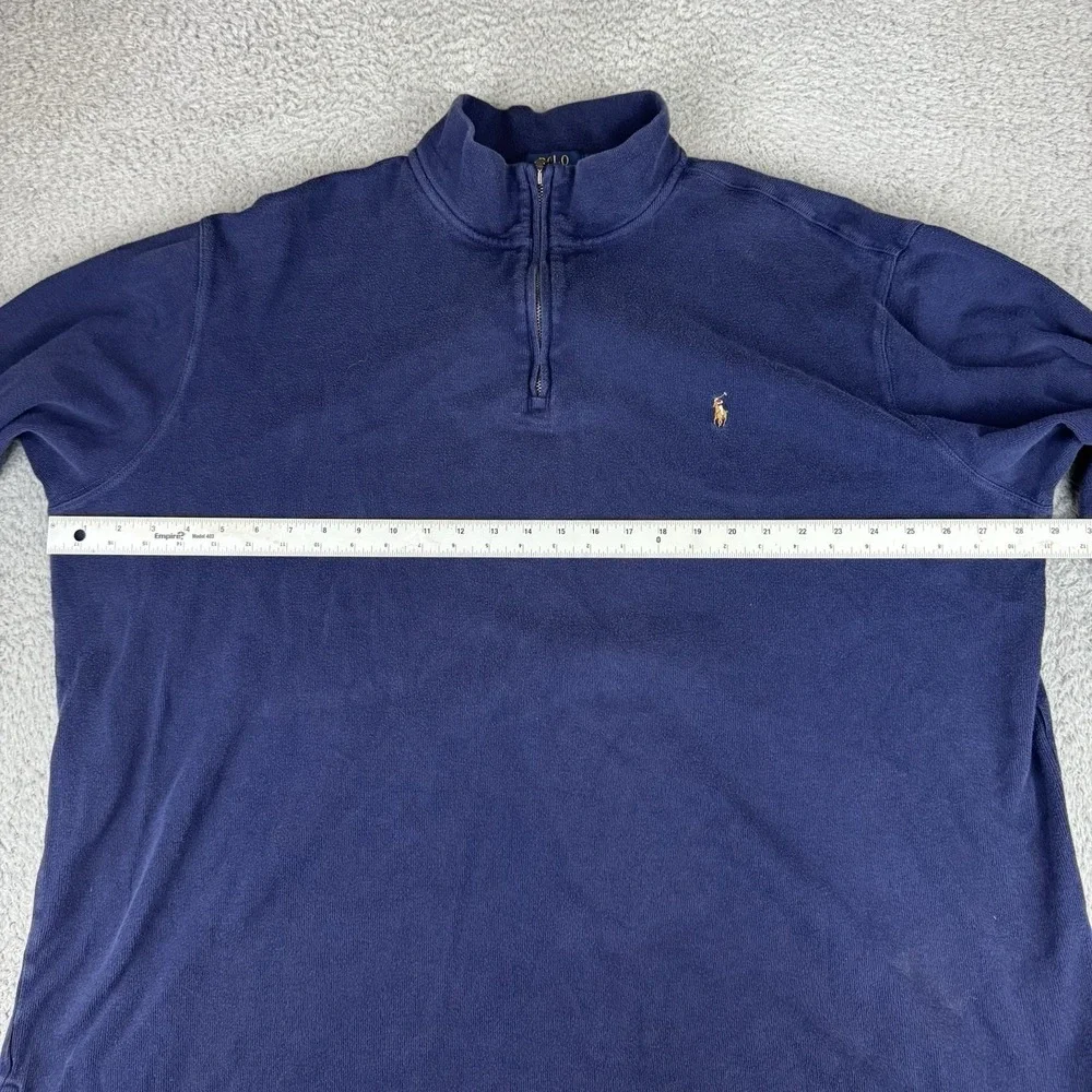 Polo Ralph Lauren Estate Rib 1/4 Zip Casual Pullover Sweater Men's‎ 2Xlt Navy
